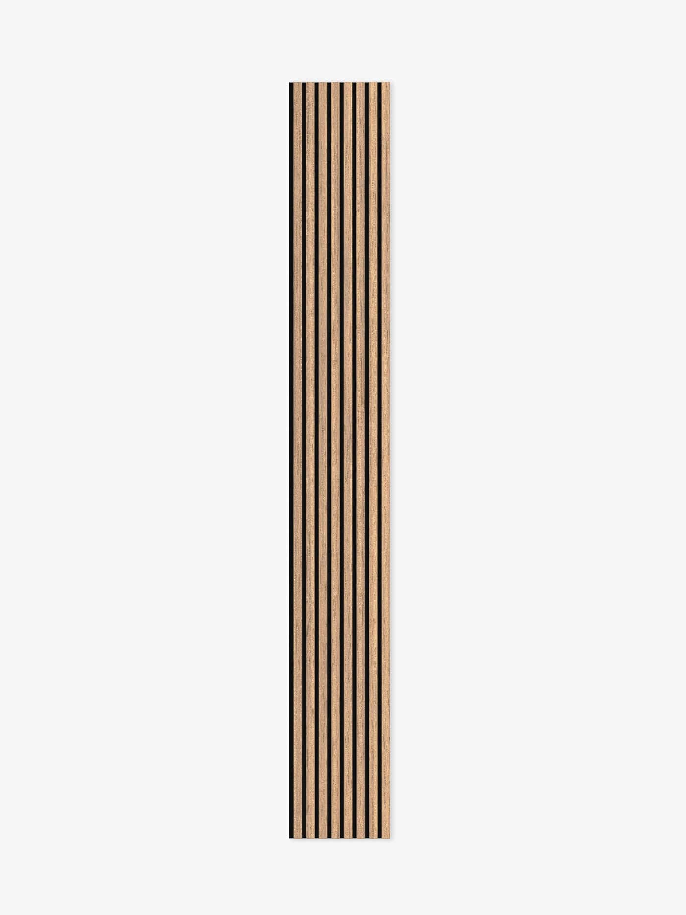 Oak slat wood wall panel full length