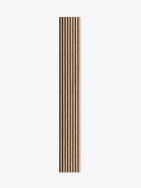 Oak slat wood wall panel full length