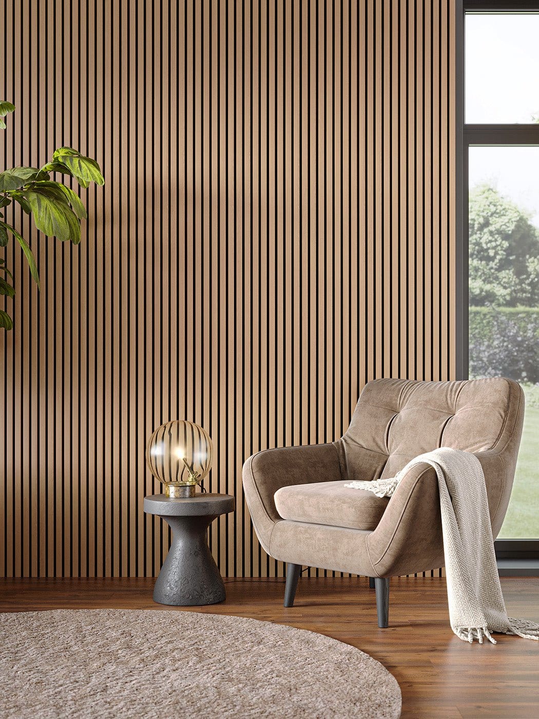 Solid Classic Slat Wood Wall Planks