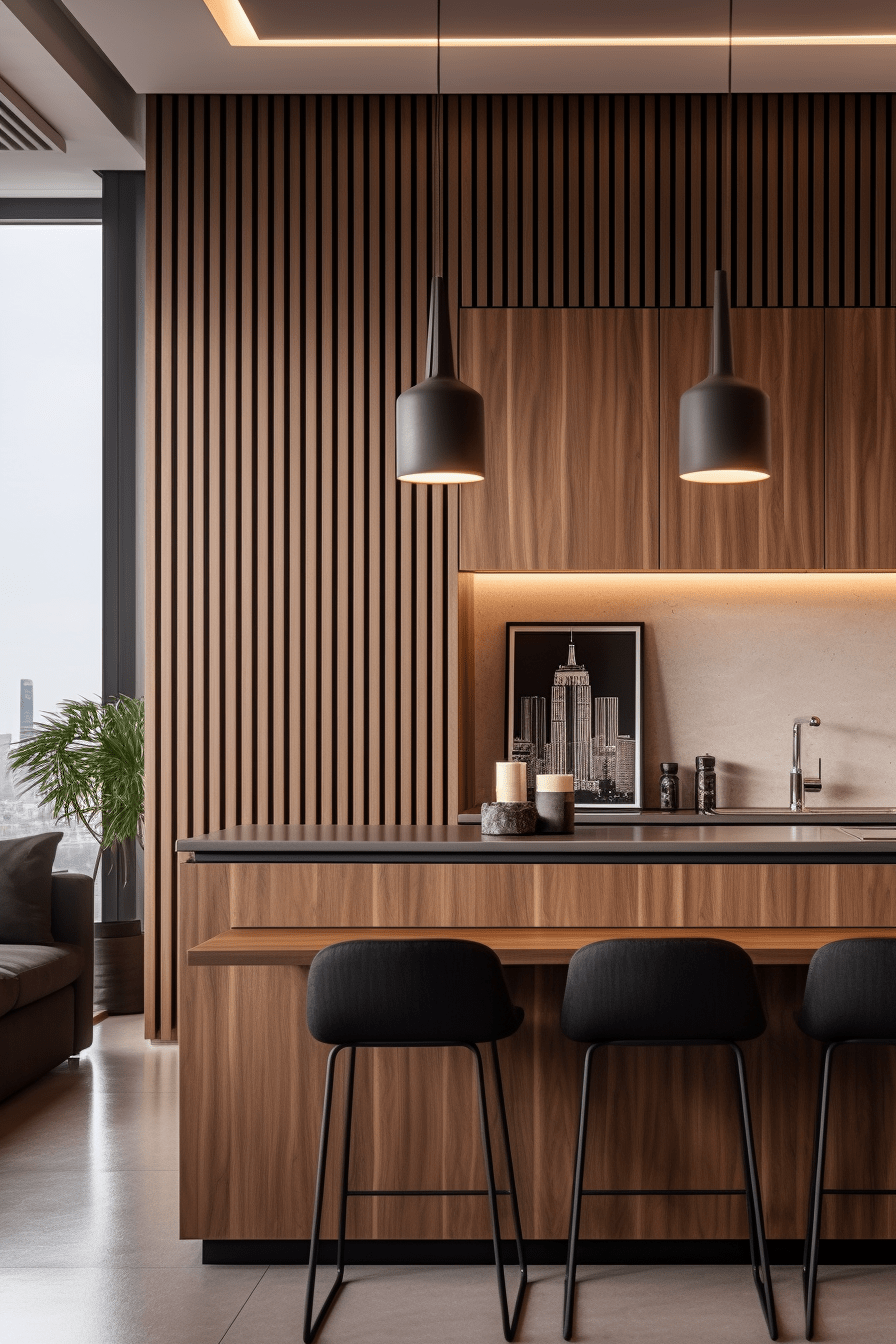 Natural Walnut Slat Wood Wall Paneling